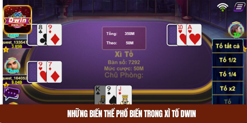 Những biến thể phổ biến trong xì tố DWIN